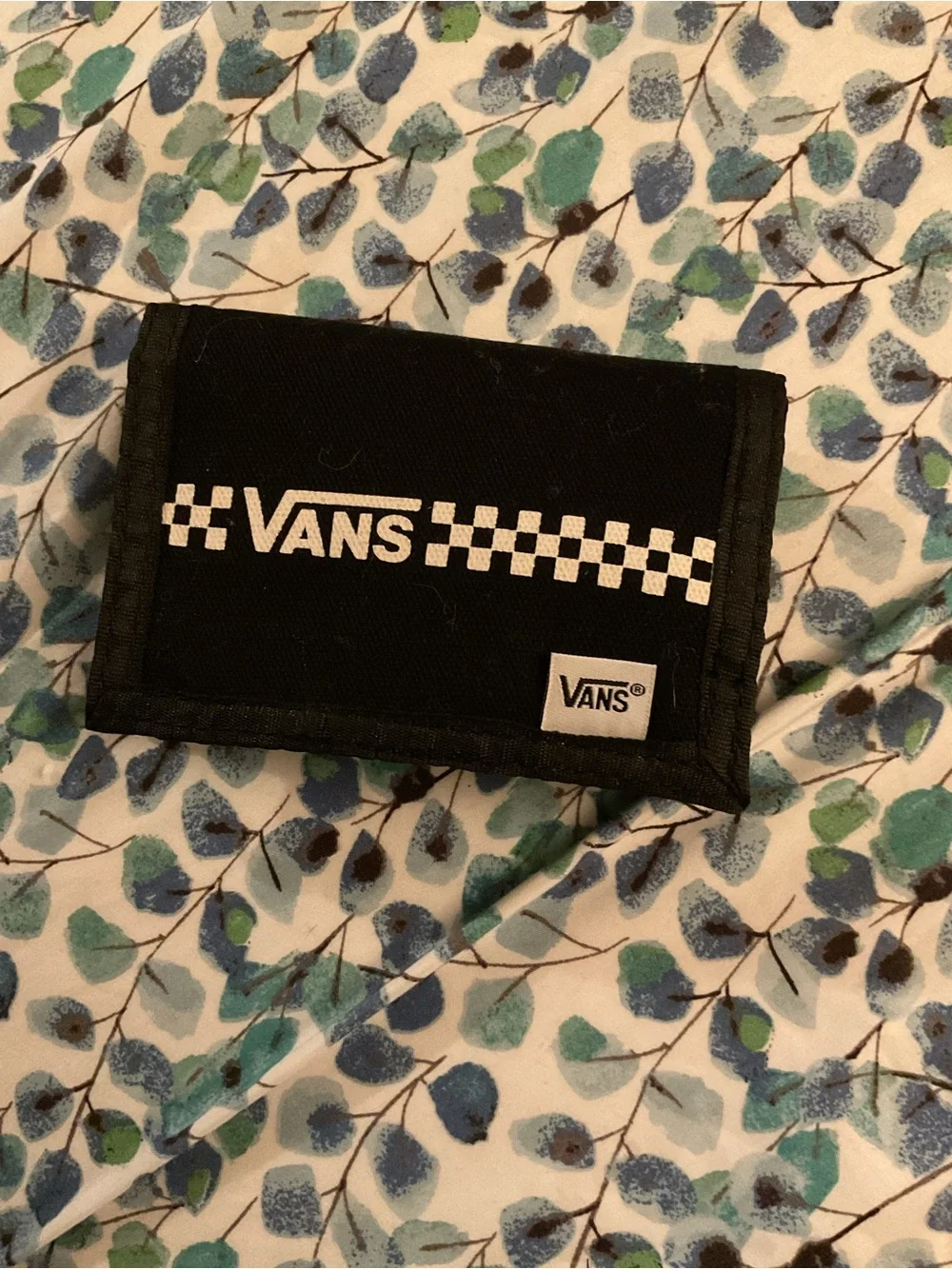 New Vans Black Wallet with White Checkerboard Logo